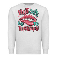 Oatmeal Heather hot girls go to therapy Premium Sweatshirt - MaliasSmallBusiness