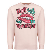 Pale Pink hot girls go to therapy Premium Sweatshirt - MaliasSmallBusiness
