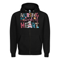 Black nursing is a work of heart Zipper Hoodie - BundleAndBundleShop