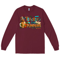 Burgundy teaching little pumpkins Long Sleeve Tee - AdoDesignShop