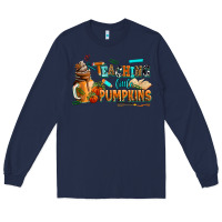 Navy teaching little pumpkins Long Sleeve Tee - AdoDesignShop