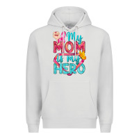 Dove Grey My Mom Is My Hero Breast Cancer Premium Hoodie - BundleAndBundleShop