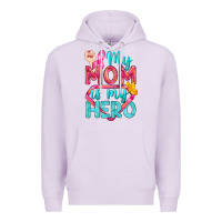 Lilac My Mom Is My Hero Breast Cancer Premium Hoodie - BundleAndBundleShop
