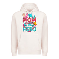 Pale Pink My Mom Is My Hero Breast Cancer Premium Hoodie - BundleAndBundleShop