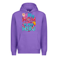 Purple My Mom Is My Hero Breast Cancer Premium Hoodie - BundleAndBundleShop