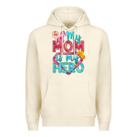 Sandshell My Mom Is My Hero Breast Cancer Premium Hoodie - BundleAndBundleShop