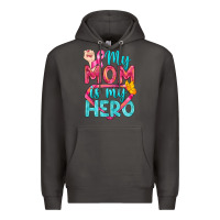 Smoke My Mom Is My Hero Breast Cancer Premium Hoodie - BundleAndBundleShop