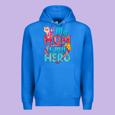 My Mom Is My Hero Breast Cancer Premium Hoodie Designed By Bundleandbundleshop