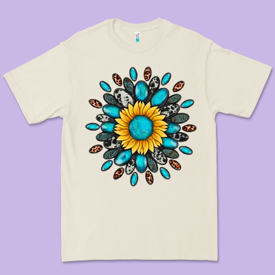 Gemstone Sunflower Premium Tee Designed By Artiststas