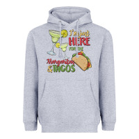 Heather Grey i'm here for the margaritas and tacos Heavyweight Hoodie - MaliasSmallBusiness