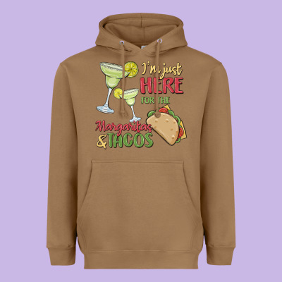 I'm Here For The Margaritas And Tacos Heavyweight Hoodie Designed By Maliassmallbusiness