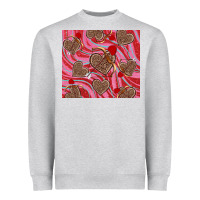 Heather Grey valentine's day hearts bow and arrow Heavyweight Sweatshirt - RanaPortraitStore
