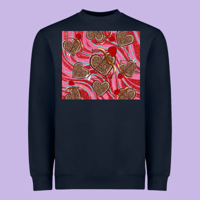 Heavyweight Sweatshirt valentine's day hearts bow and arrow