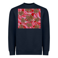 Navy valentine's day hearts bow and arrow Heavyweight Sweatshirt - RanaPortraitStore