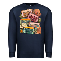 Navy customized country cassette tapes Premium Sweatshirt - MaliasSmallBusiness