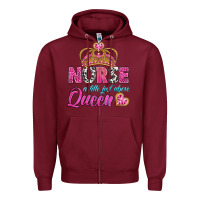 Burgundy nurse a title just above queen Zipper Hoodie - BundleAndBundleShop