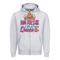 Heather Grey nurse a title just above queen Zipper Hoodie - BundleAndBundleShop