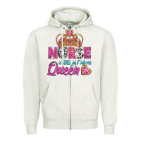 Oatmeal Heather nurse a title just above queen Zipper Hoodie - BundleAndBundleShop