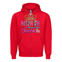 Red nurse a title just above queen Zipper Hoodie - BundleAndBundleShop