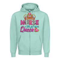 Seafoam nurse a title just above queen Zipper Hoodie - BundleAndBundleShop