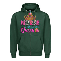 Sports Green nurse a title just above queen Zipper Hoodie - BundleAndBundleShop