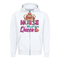 White nurse a title just above queen Zipper Hoodie - BundleAndBundleShop