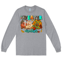 Heather Grey pumpkın Spıce Long Sleeve Tee - AdoDesignShop