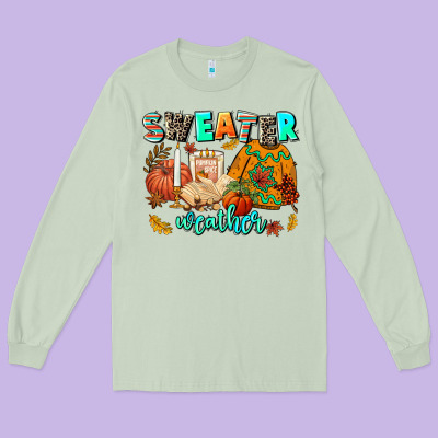 Pumpkın Spıce Long Sleeve Tee Designed By Adodesignshop