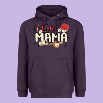 T Ball Mama Baseball Heavyweight Hoodie Designed By Maliassmallbusiness