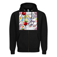 Black music class seamless pattern Zipper Hoodie - BundleAndBundleShop
