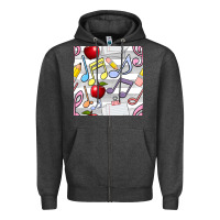 Music Class Seamless Pattern Zipper Hoodie | Teevron