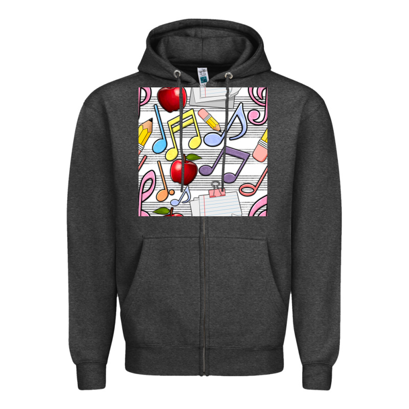 Music Class Seamless Pattern Zipper Hoodie by BundleAndBundleShop | Teevron