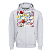 Heather Grey music class seamless pattern Zipper Hoodie - BundleAndBundleShop