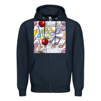 Navy music class seamless pattern Zipper Hoodie - BundleAndBundleShop