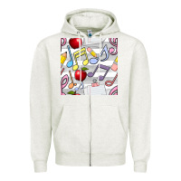 Oatmeal Heather music class seamless pattern Zipper Hoodie - BundleAndBundleShop