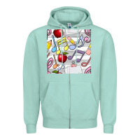 Seafoam music class seamless pattern Zipper Hoodie - BundleAndBundleShop