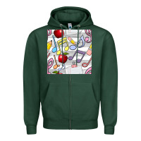 Sports Green music class seamless pattern Zipper Hoodie - BundleAndBundleShop