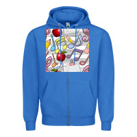 True Royal music class seamless pattern Zipper Hoodie - BundleAndBundleShop