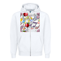 White music class seamless pattern Zipper Hoodie - BundleAndBundleShop