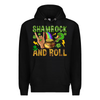 Black Shamrock and roll Premium Hoodie - BundleAndBundleShop