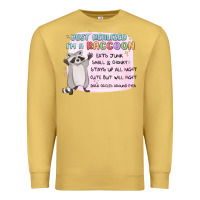 Antique Gold just realized im a raccoon Premium Sweatshirt - MaliasSmallBusiness
