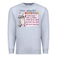 Heather Grey just realized im a raccoon Premium Sweatshirt - MaliasSmallBusiness