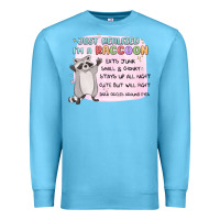 Ocean Blue just realized im a raccoon Premium Sweatshirt - MaliasSmallBusiness