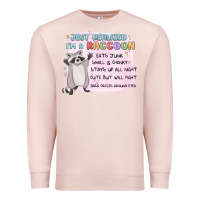 Pale Pink just realized im a raccoon Premium Sweatshirt - MaliasSmallBusiness