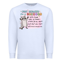 White just realized im a raccoon Premium Sweatshirt - MaliasSmallBusiness