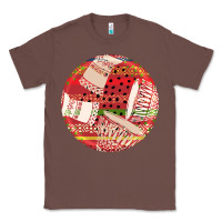 Chestnut african fabric pattern round earrings 2 Classic Tee - BundleAndBundleShop