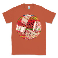 Copper african fabric pattern round earrings 2 Classic Tee - BundleAndBundleShop