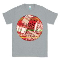 Heather Grey african fabric pattern round earrings 2 Classic Tee - BundleAndBundleShop