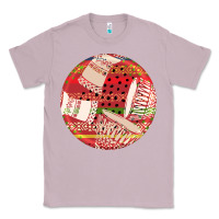 Lilac african fabric pattern round earrings 2 Classic Tee - BundleAndBundleShop