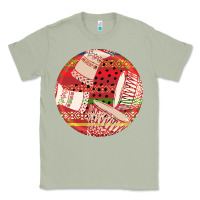 Matcha african fabric pattern round earrings 2 Classic Tee - BundleAndBundleShop